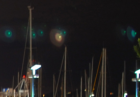 close up of false ufo photo lens flare wellington harbour