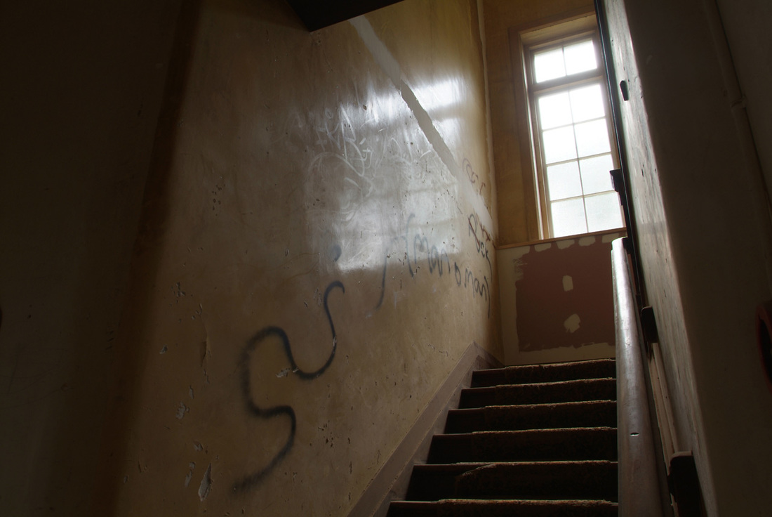 Stairs in Nurses' Home, Fever Hospital, Mt Victoria Wellington, photo: James Gilberd, Strange Occurrences paranormal 