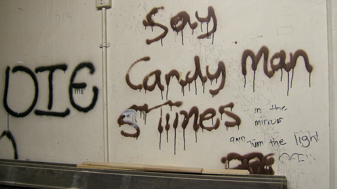 Graffiti detail, ground floor of Nurses’ Home, 2010. Photo: James Gilberd