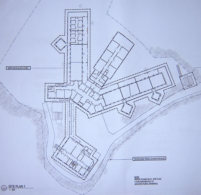 Plan view of Wellington Fever Hospital