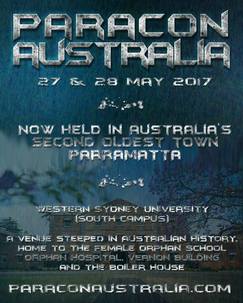 Poster for Paracon Australia 2017, Australian Paracon, Strange Occurrences Wellington New Zealand.